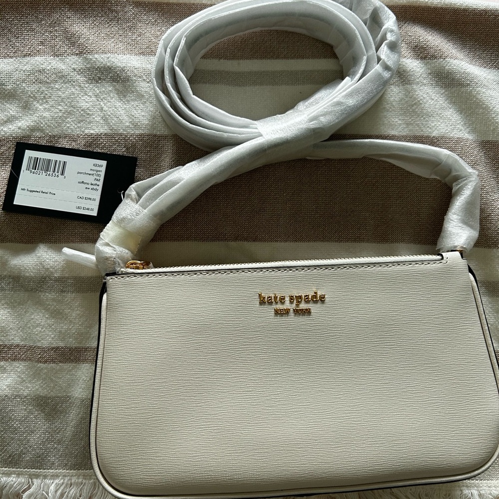 NWT Kate Spade Morgan Leather Bag in Parchment with Long and Short Handles